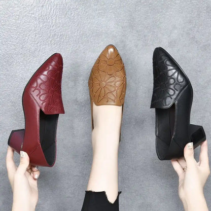 Tacones Vianny - Cuero suave bordado
