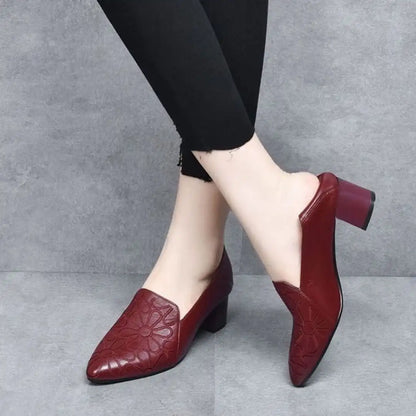 Tacones Vianny - Cuero suave bordado