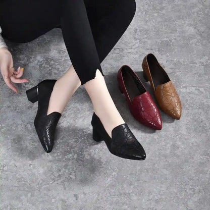 Tacones Vianny - Cuero suave bordado