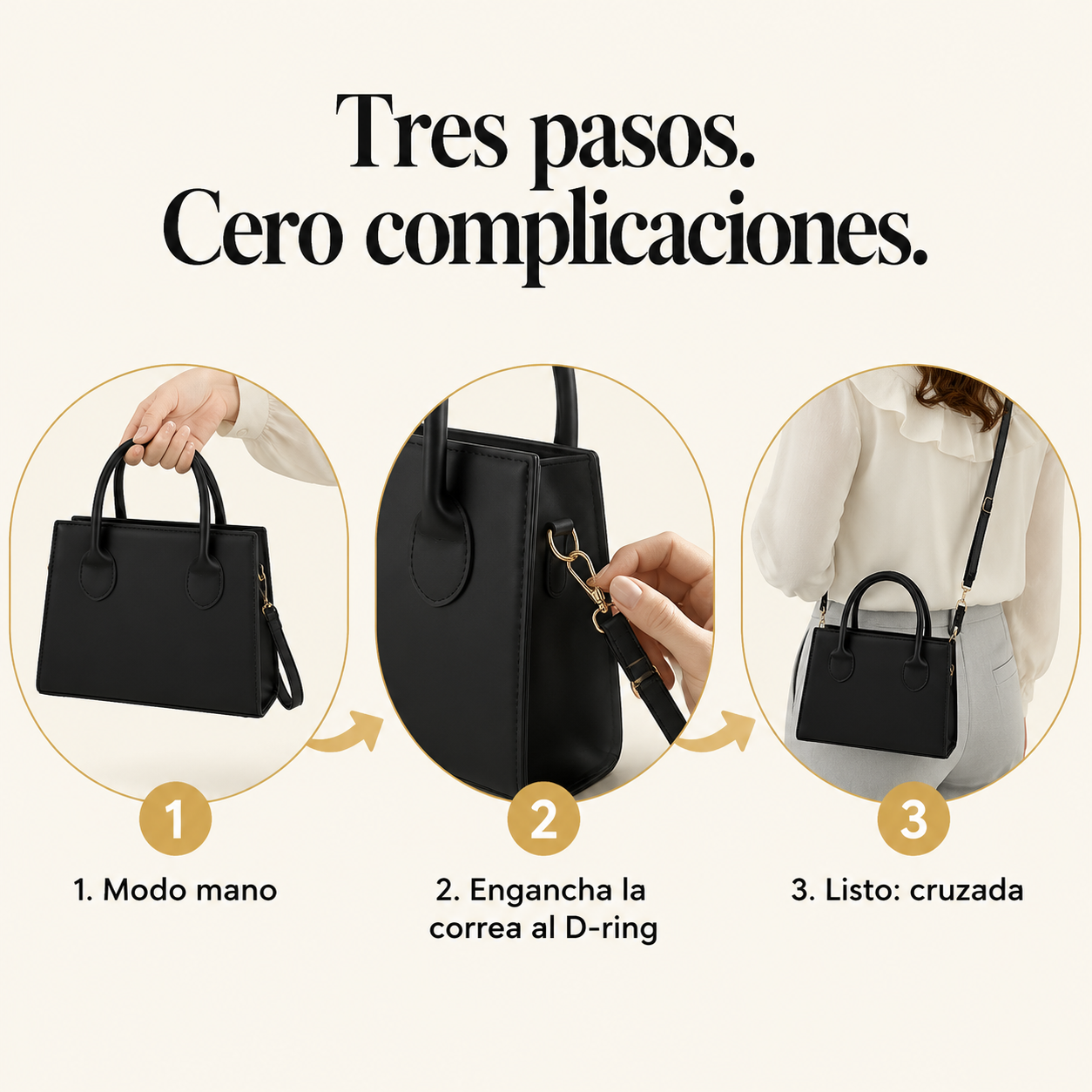Bolso bandolero pequeño de doble asa — vista 4