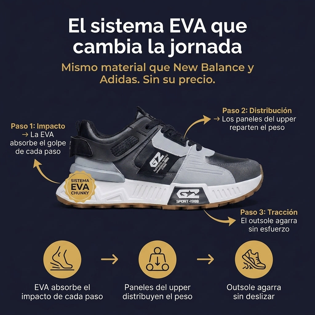 zapato deportivo casual de suela gruesa — vista 4