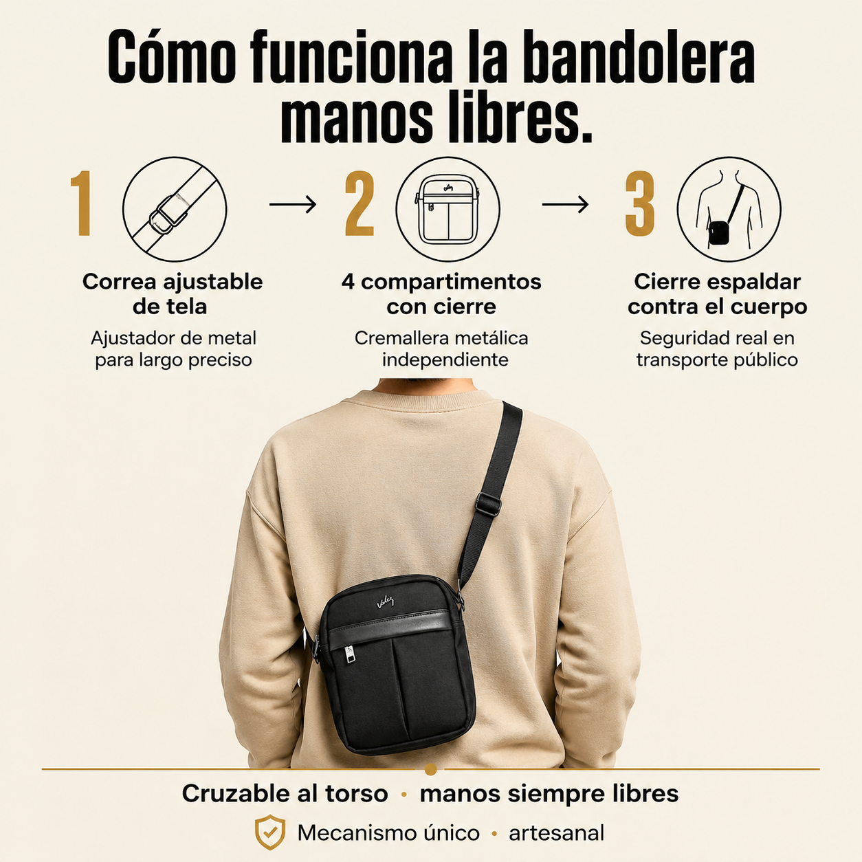 BOLSO Manos Libres HARRINGTHONE PARA HOMBRE — vista 4