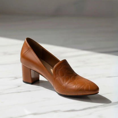 Tacones Vianny - Cuero suave bordado