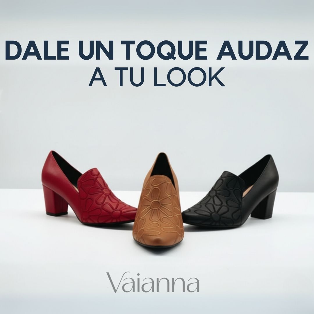 Tacones Vianny - Cuero suave bordado