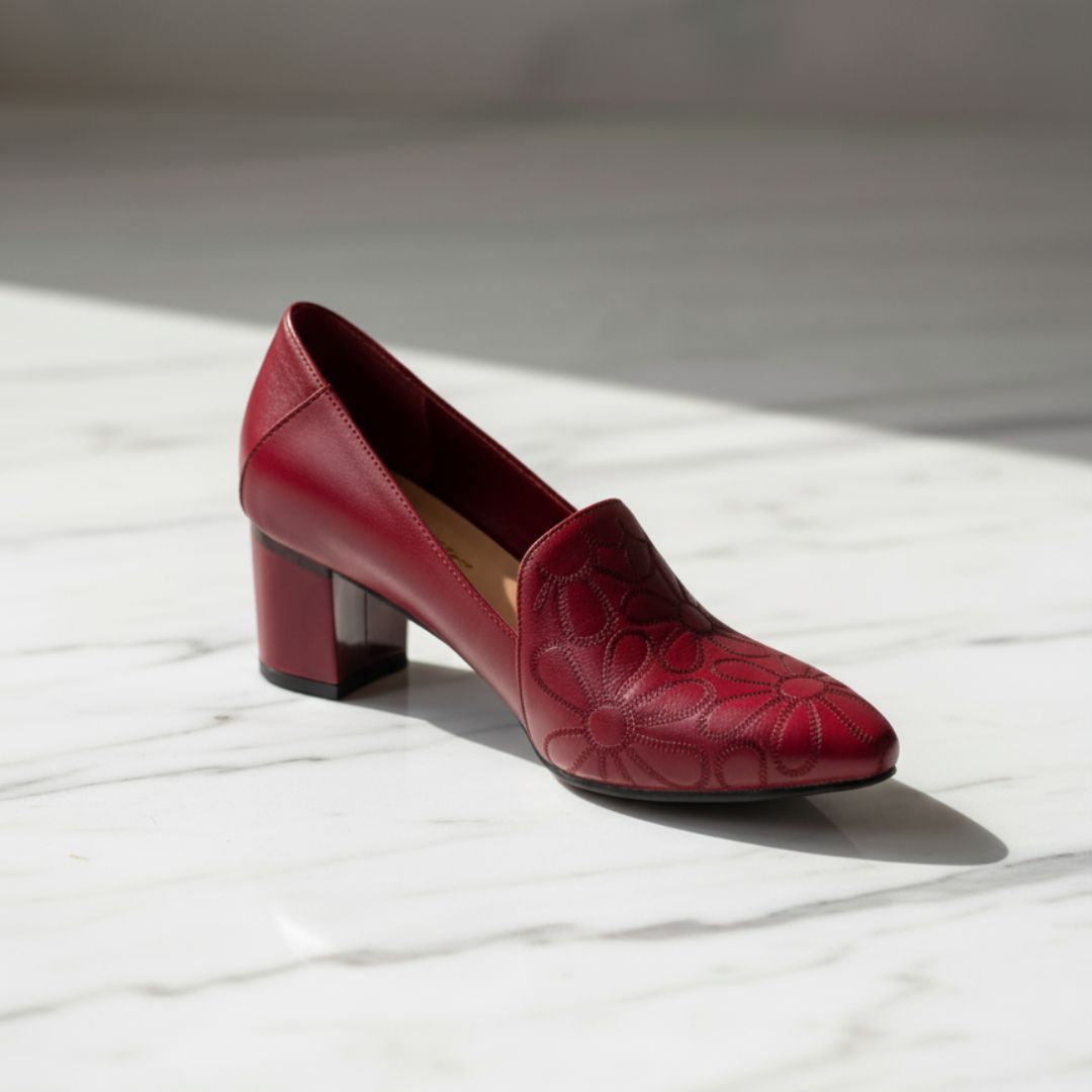 Tacones Vianny - Cuero suave bordado