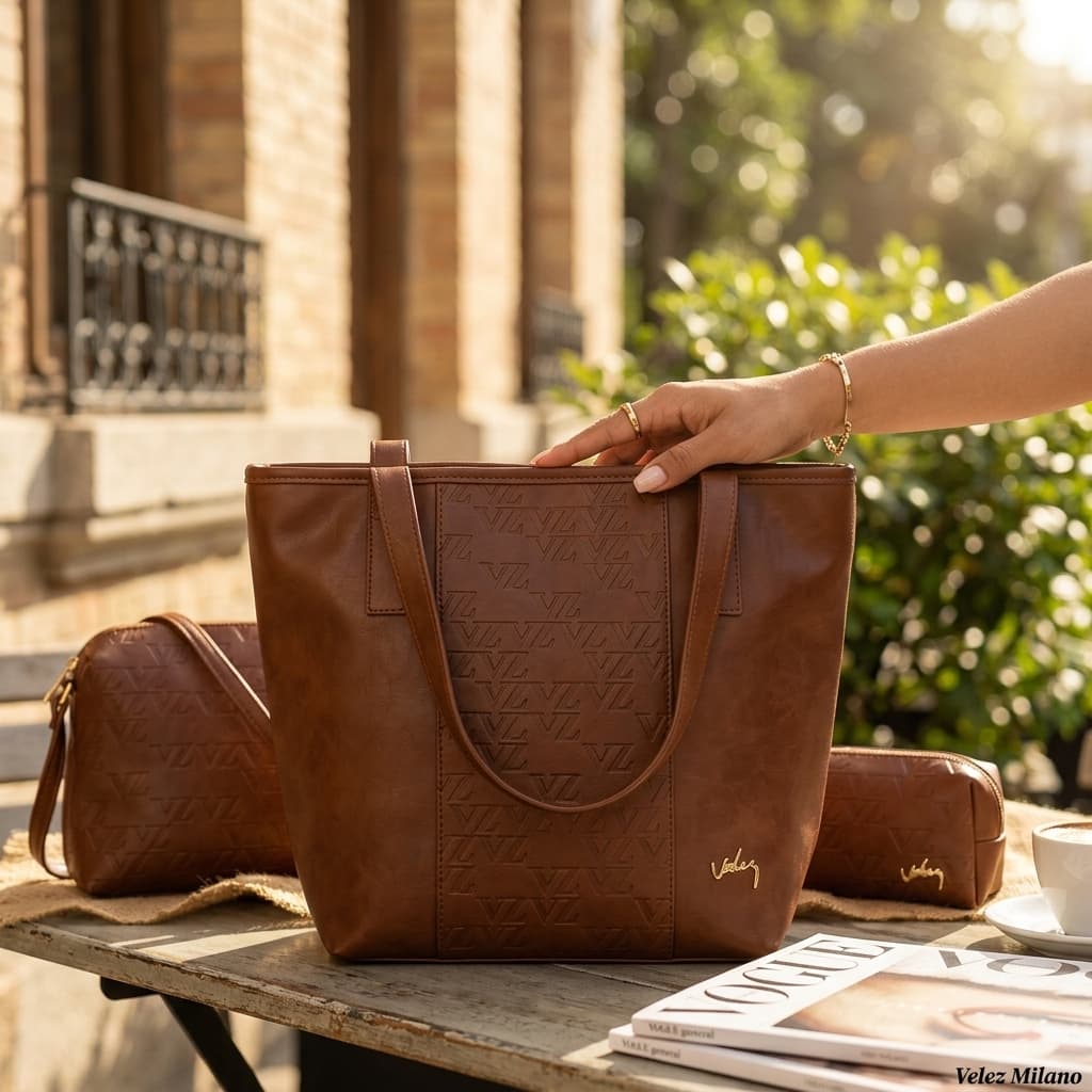 Kit de 3 carteras de cuero Velez Milano